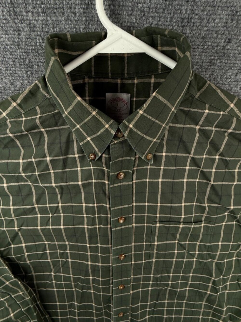 Brooks Brothers Large Non-iron Green Colorful Plaid Long Sleeve Button Up Soft